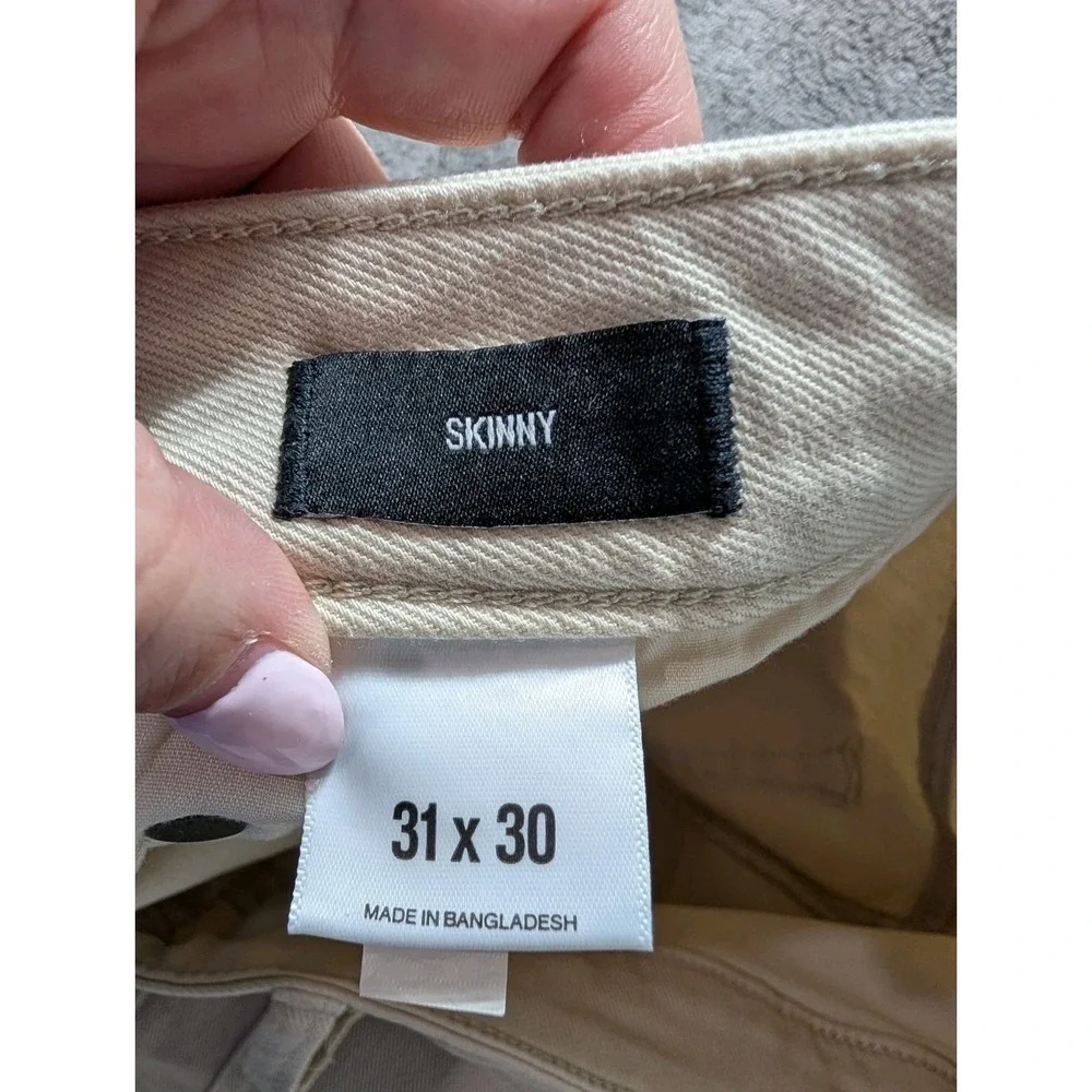 Express Skinny Hyper Stretch Jeans Men's Size 31x30 Cream MSRP $88